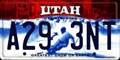 UT license plate A293NT