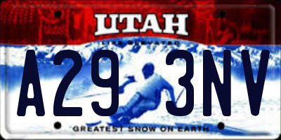 UT license plate A293NV