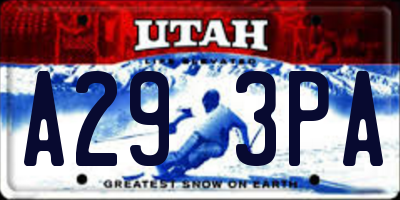 UT license plate A293PA