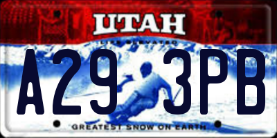 UT license plate A293PB
