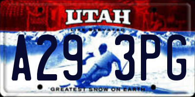 UT license plate A293PG
