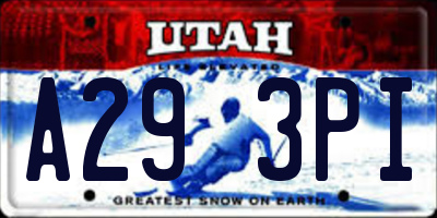UT license plate A293PI