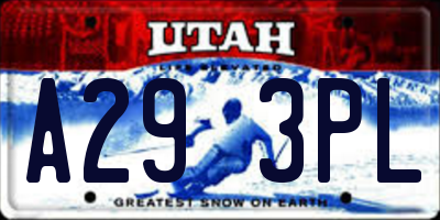 UT license plate A293PL