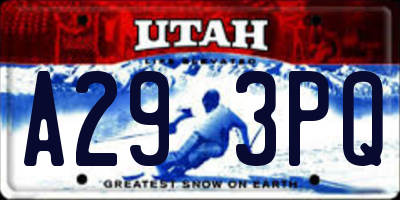 UT license plate A293PQ