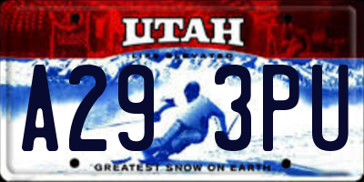 UT license plate A293PU