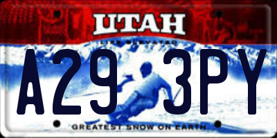 UT license plate A293PY