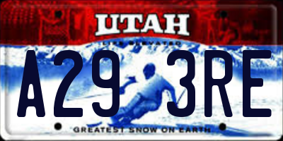 UT license plate A293RE