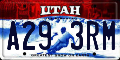 UT license plate A293RM