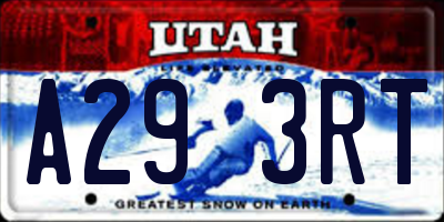 UT license plate A293RT