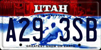 UT license plate A293SB