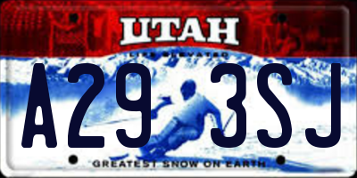 UT license plate A293SJ