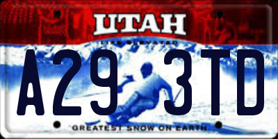 UT license plate A293TD