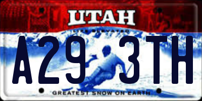 UT license plate A293TH
