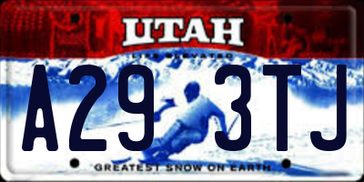 UT license plate A293TJ