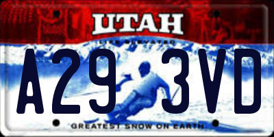 UT license plate A293VD