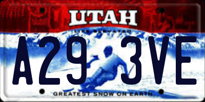 UT license plate A293VE