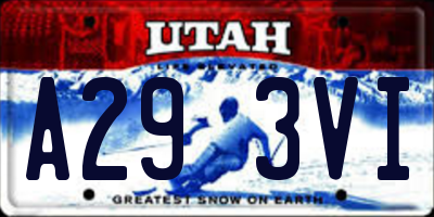 UT license plate A293VI