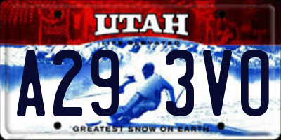 UT license plate A293VO