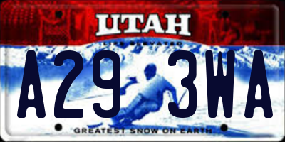 UT license plate A293WA
