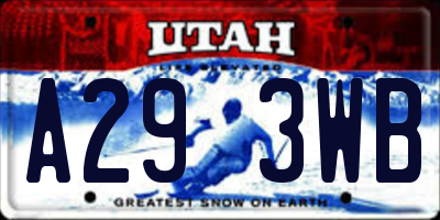 UT license plate A293WB