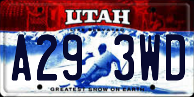 UT license plate A293WD