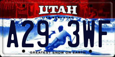 UT license plate A293WF
