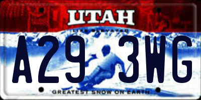 UT license plate A293WG