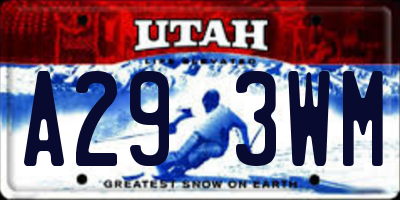 UT license plate A293WM