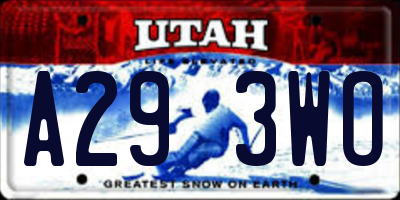 UT license plate A293WO
