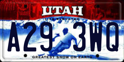 UT license plate A293WQ
