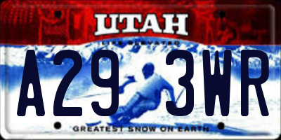 UT license plate A293WR