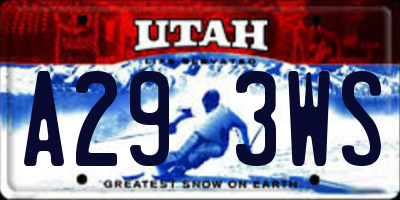 UT license plate A293WS