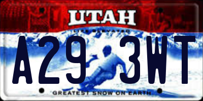 UT license plate A293WT
