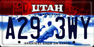 UT license plate A293WY