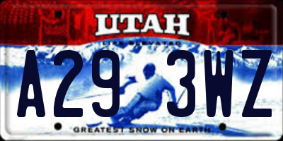 UT license plate A293WZ