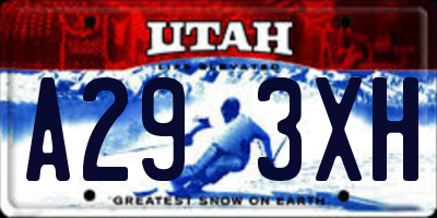 UT license plate A293XH