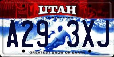 UT license plate A293XJ