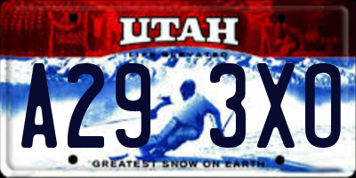 UT license plate A293XO