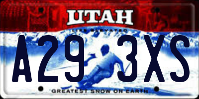 UT license plate A293XS