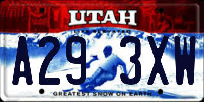 UT license plate A293XW