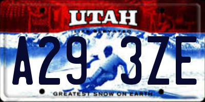UT license plate A293ZE