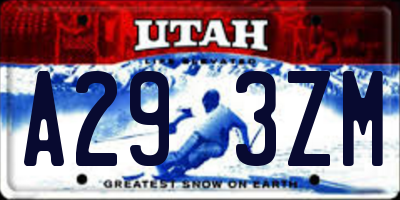 UT license plate A293ZM