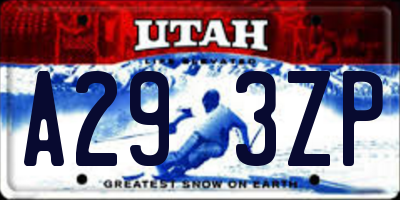 UT license plate A293ZP