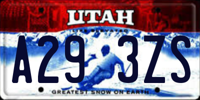 UT license plate A293ZS