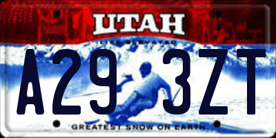 UT license plate A293ZT