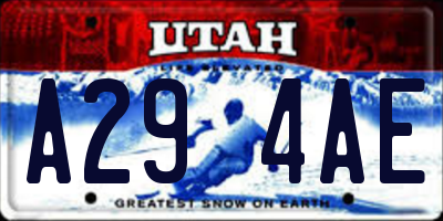 UT license plate A294AE