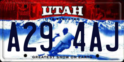 UT license plate A294AJ
