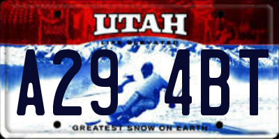 UT license plate A294BT