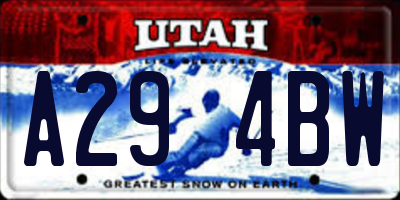 UT license plate A294BW