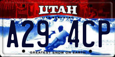 UT license plate A294CP